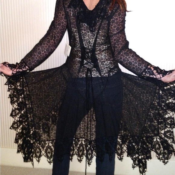Martin McCrea Black Venice Lace Duster NWT - Picture 5 of 7
